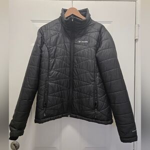 Womens black Columbia Omni-Heat thermal reflective jacket. 